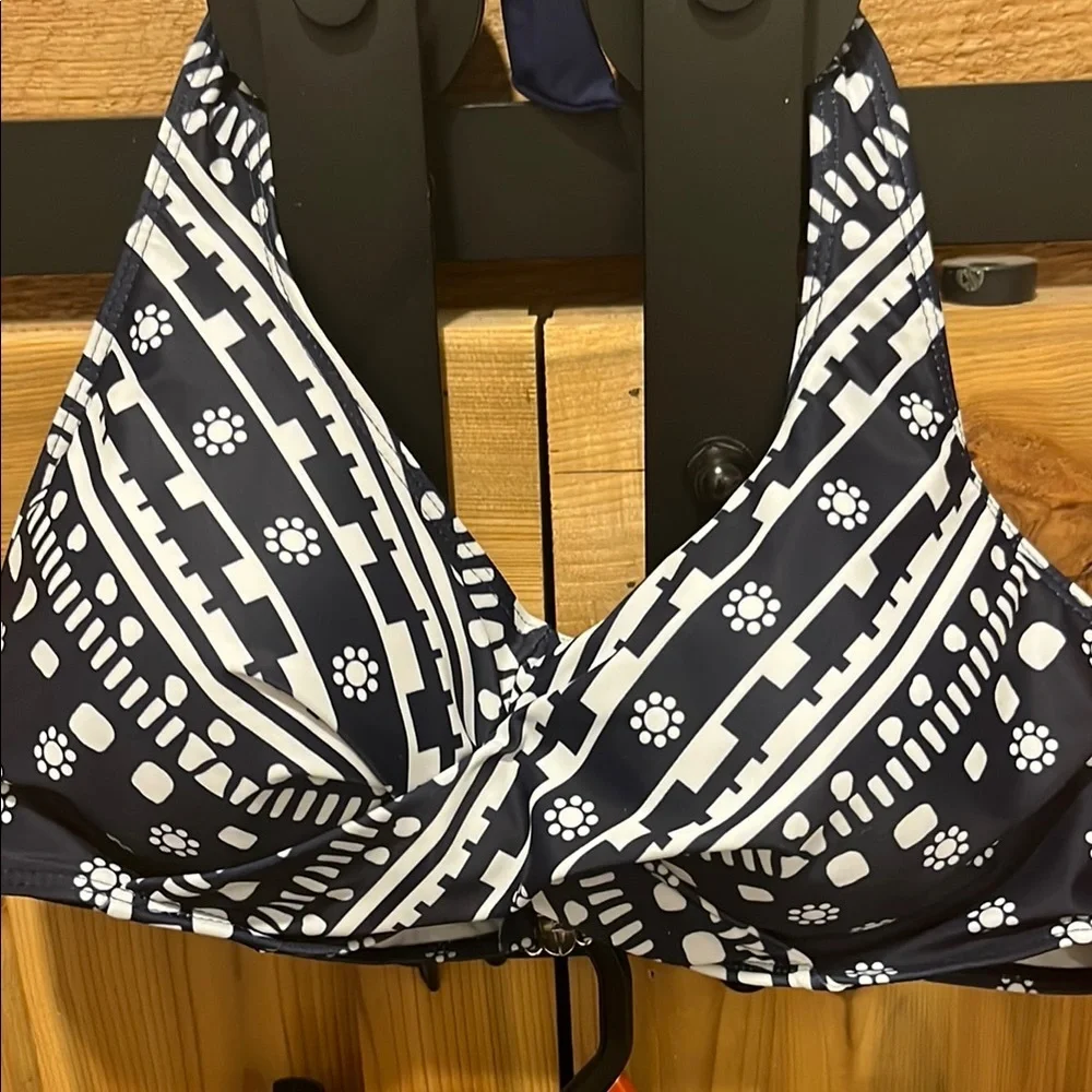 Navy and White Patterned Bikini Set - Read Description